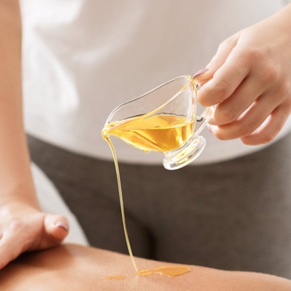 Massage with olive oil